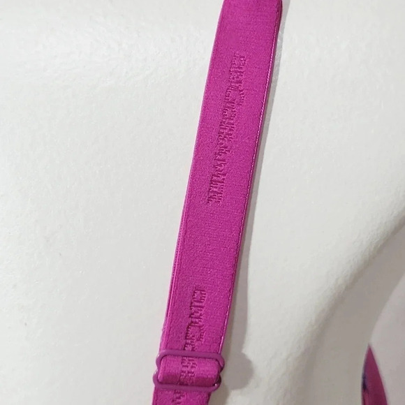 On Gossamer Molded Cup Underwire Bra 34DD Fuschia Pink with Purple Trim - Picture 5 of 5